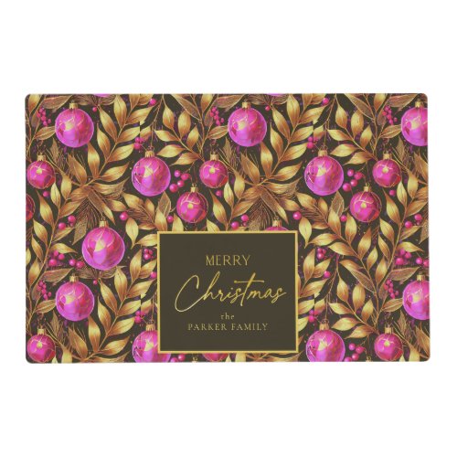 Magenta Gold Christmas Pattern29 ID1009 Placemat