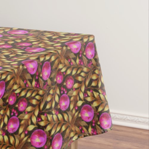 Magenta Gold Christmas Pattern29 ID1009 Tablecloth