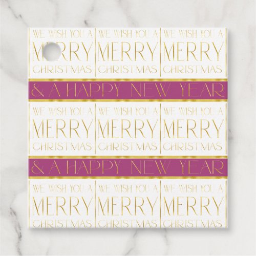 Magenta Gold Christmas Pattern35 ID1009 Favor Tags