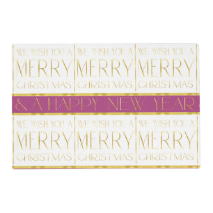 Magenta Gold Christmas Pattern#35 ID1009 Placemat