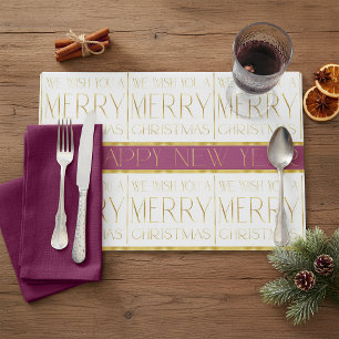 Magenta Gold Christmas Pattern#35 ID1009 Placemat