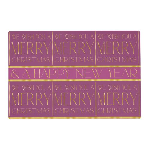 Magenta Gold Christmas Pattern35b ID1009 Placemat