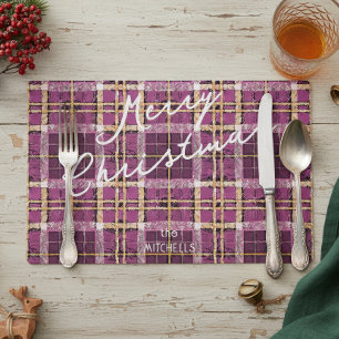Magenta Gold Christmas Pattern#7 ID1009 Placemat