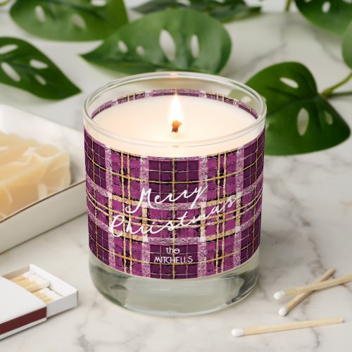 Magenta Gold Christmas Pattern7 ID1009 Scented Candle