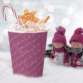 Magenta Gold Christmas Typography Pattern36 ID1009