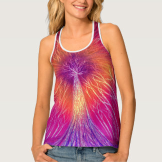 Magenta Golden Light Tree Women's Tank Top