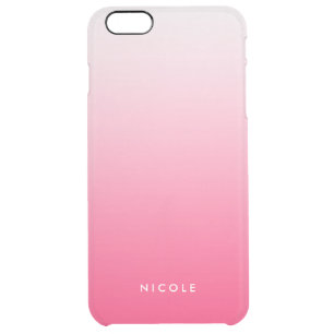 Magenta Gradient Ombre Personalized Clear Clear iPhone 6 Plus Case