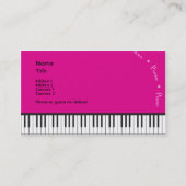 Magenta Grand Piano Business Card (Back)