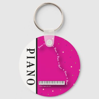 Magenta Grand Piano Keychain by lovescolor at Zazzle