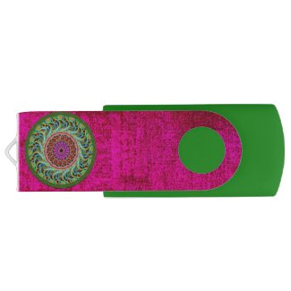 Magenta & Green Mandala Flash Drive