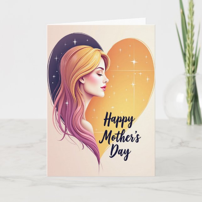 Magenta Hair Mothers Day Card (Front)