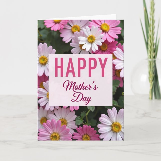 Magenta Happy Mothers Day Card (Front)
