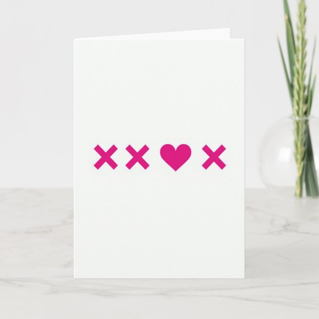 Magenta Heart Xoxo Love Card (Front)
