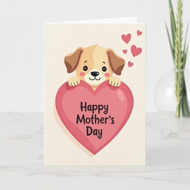 Magenta Hearts Mothers Day Card (Front)