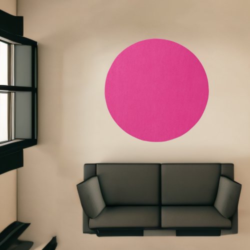 Magenta Hot Pink Fuchsia solid color plain round Rug