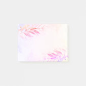 Magenta Hot Pink Watercolor Leaves Flowers Wedding Post-it Notes (Front)