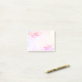 Magenta Hot Pink Watercolor Leaves Flowers Wedding Post-it Notes (On Desk)