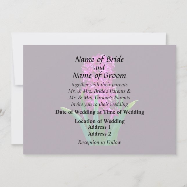 Magenta Hyacinth Invitation (Front)