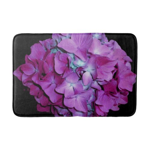 Magenta Hydrangea pink floral Bath Mat