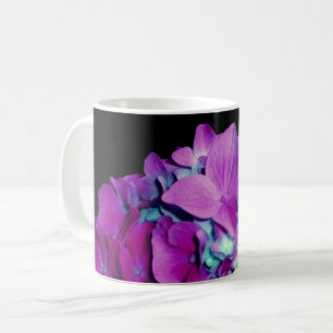 Magenta hydrangea purple floral coffee mug