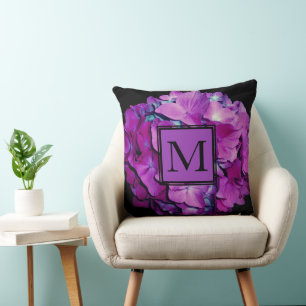 Magenta Hydrangea Throw Pillow