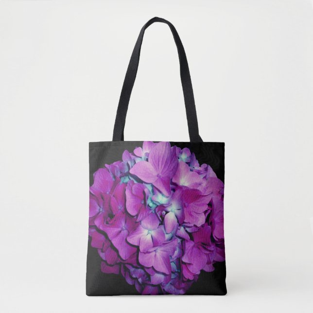 Magenta hydrangea tote bag (Front)