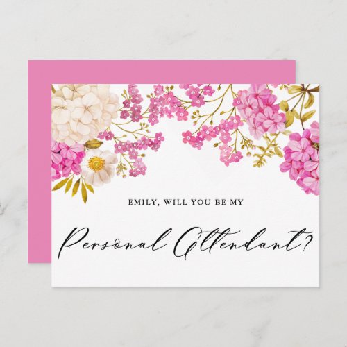 Magenta Hydrangeas Be My Personal Attendant Postcard