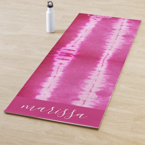 Magenta Ikat Tribal Pattern Yoga Mat