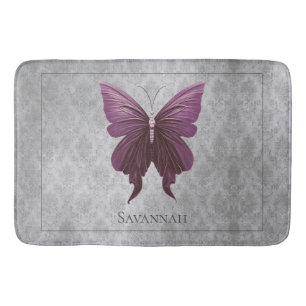 Magenta Jeweled Butterfly Bath Mat