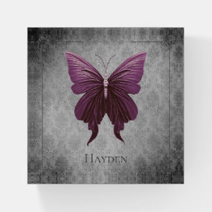 Magenta Jeweled Butterfly Paperweight