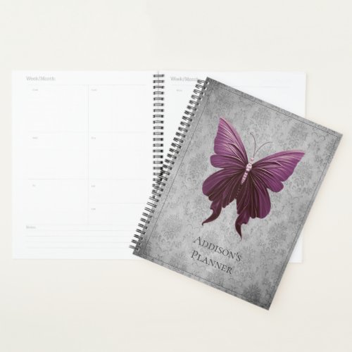 Magenta Jeweled Butterfly Planner