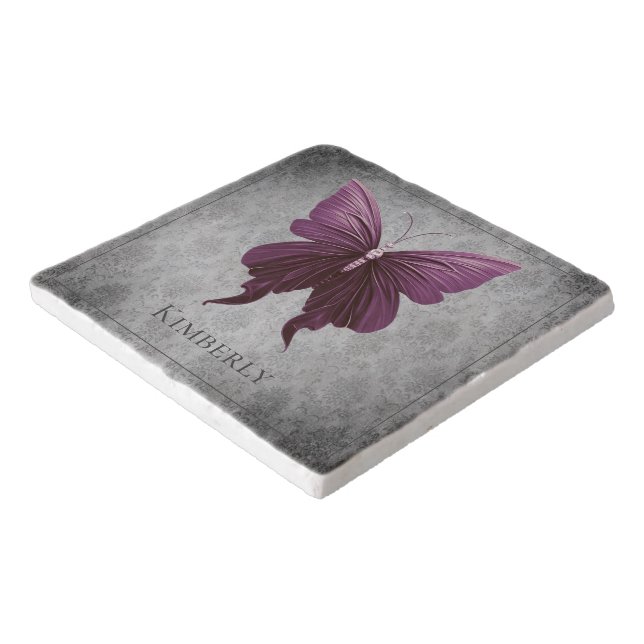 Magenta Jeweled Butterfly Trivet (Corner)