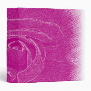 Magenta lace rose 3 ring binder