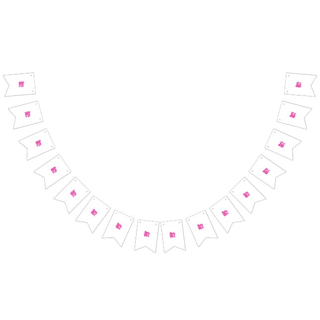 Magenta Leafy Branch Pattern Bunting Flags (All)