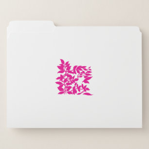 Magenta Leafy Branch Pattern File Folder