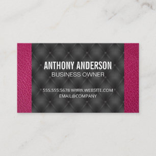 Magenta Leather Black Upholstered Padding Discount Card