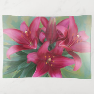 Magenta Lillies Painting Trinket Tray