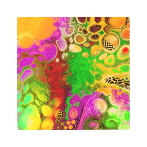 Magenta Lime Green Black Yellow abstract art  