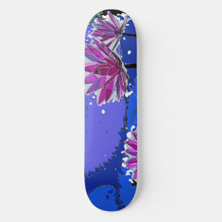 Magenta Lotus Flower Skateboard