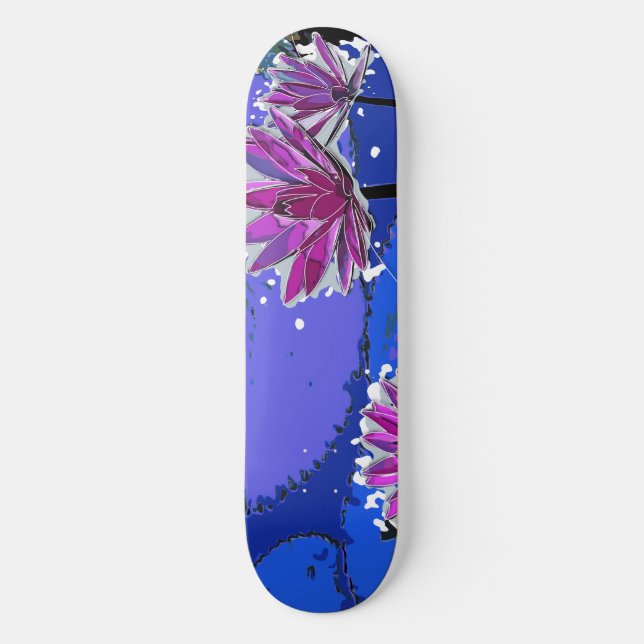 Magenta Lotus Flower Skateboard (Front)