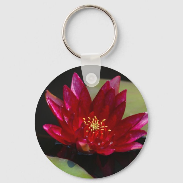 Magenta Lotus Waterlily Keychain (Front)