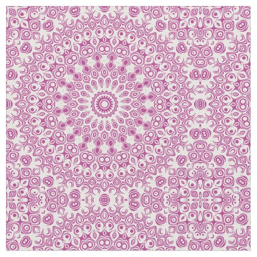 Magenta Mandala Geometric Pattern Fabric