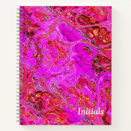 Magenta Marble Swirl Personalized Notebook