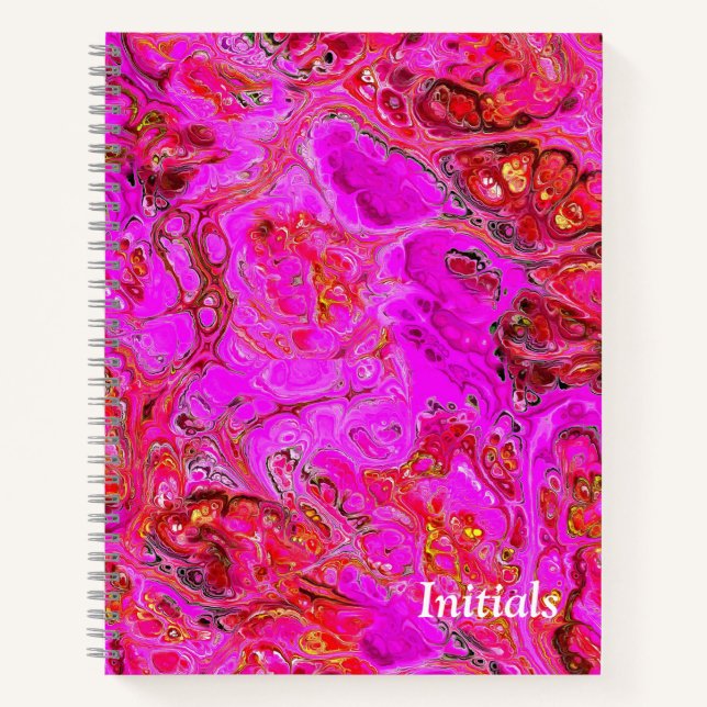 Magenta Marble Swirl Personalized Notebook (Front)