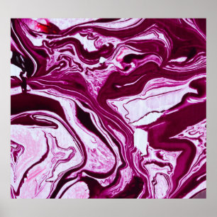Magenta Marble Texture: Abstract Fluid Art Poster