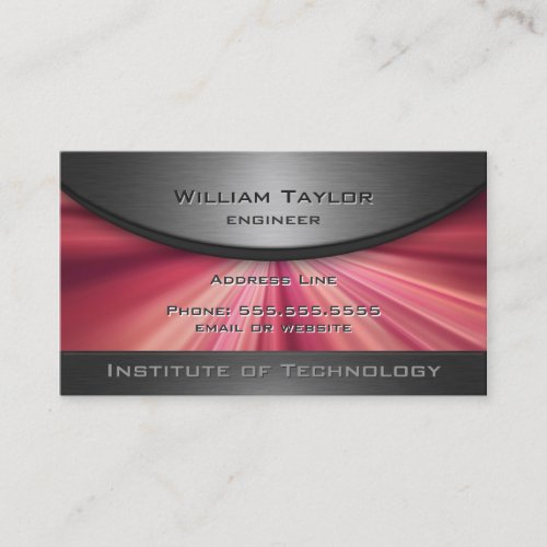 Magenta Metallic Elegance with QR code Business Card Templates