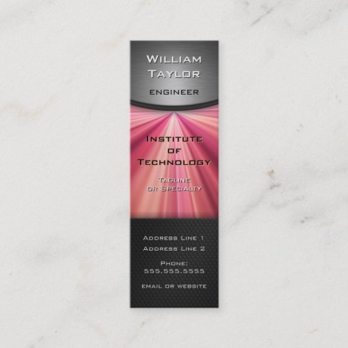 Magenta Metallic Elegance with QR code vertical Business Card Template