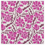 Magenta Mid Century Modern Floral Pattern Fabric