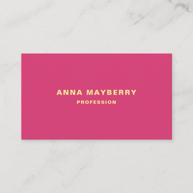 Magenta Minimalist Business Card (Front)