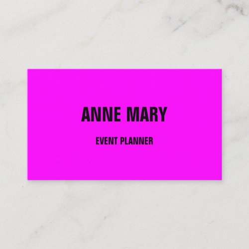 Magenta Modern Bold Bright Colorful Pink Purple Business Card